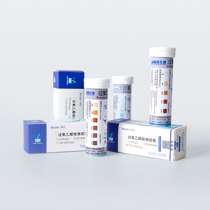 陆恒过氧乙酸检测试纸 0-40mg/L 25-500mg/L 100-2000mg/L